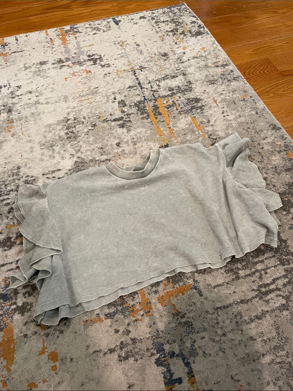 Altar'd State Sage Ribbed Cropped Tee